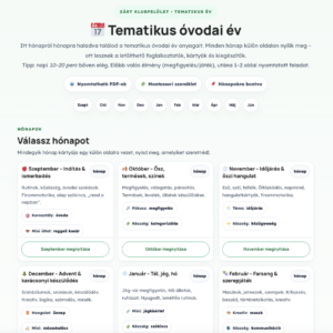 Tematikus óvodai év