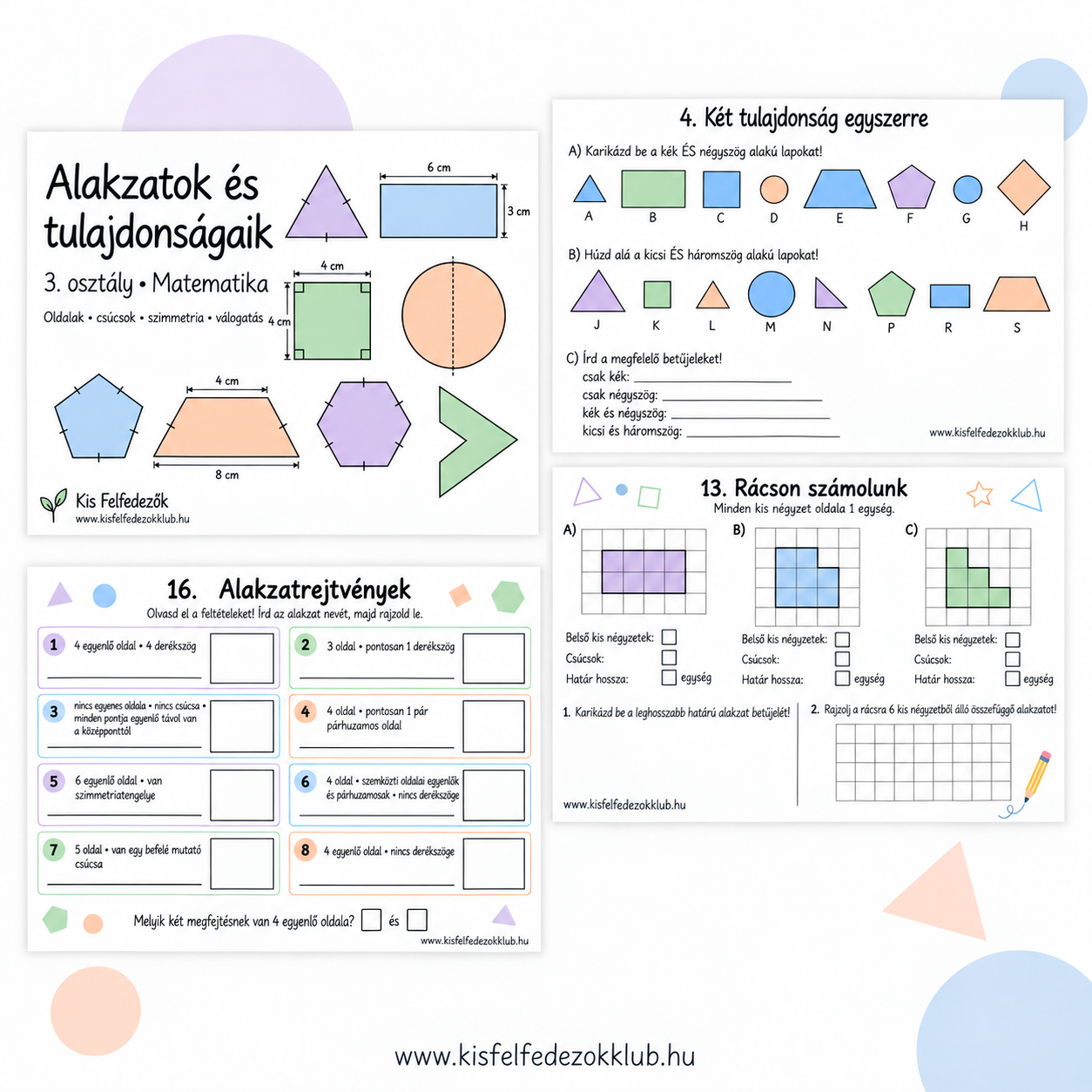 Alakzatok és tulajdonságaik – 3. osztály