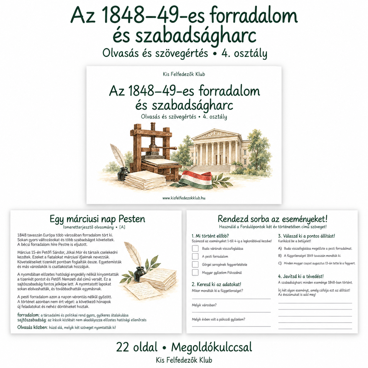 Az 1848–49-es forradalom és szabadságharc – 4. osztály · Olvasás