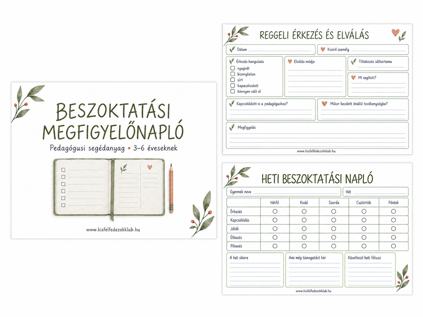 Beszoktatási megfigyelőnapló – a foglalkoztató bemutatóképe