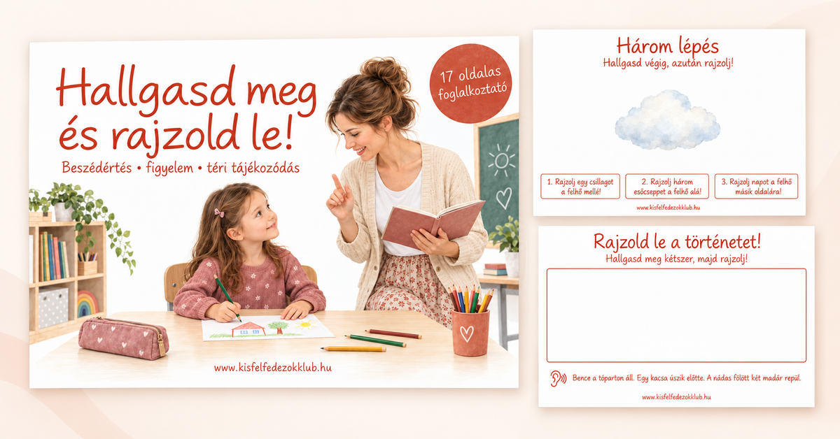 Hallgasd meg és rajzold le! – a foglalkoztató bemutatóképe