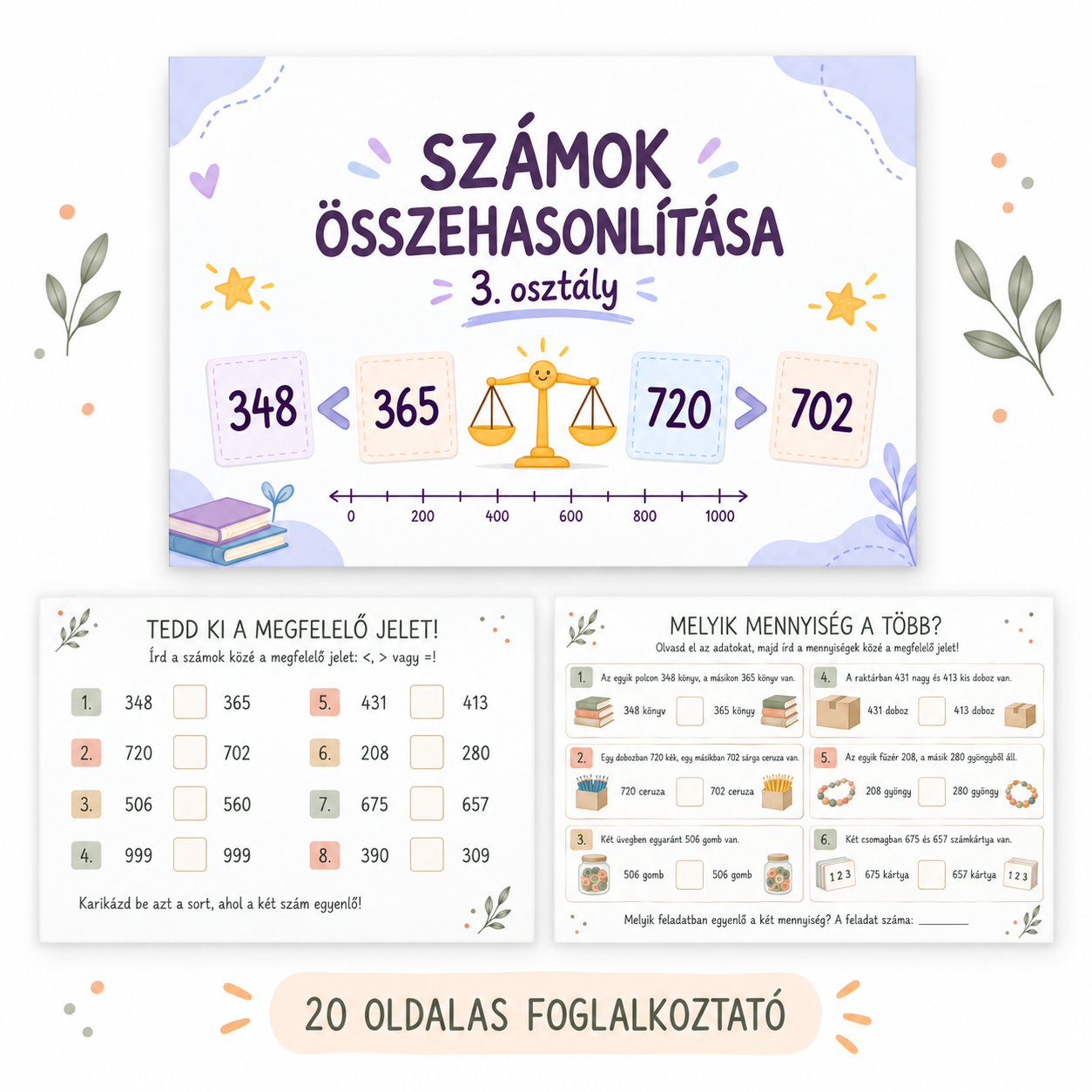 Számok összehasonlítása – 3. osztály