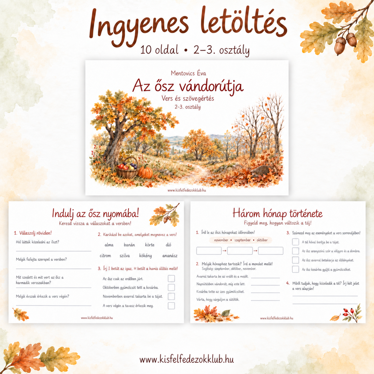 Az ősz vándorútja – ingyenes foglalkoztató bemutatóképe